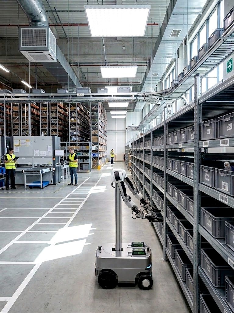 Yuri Mobile in a warehouse-style indoor environment