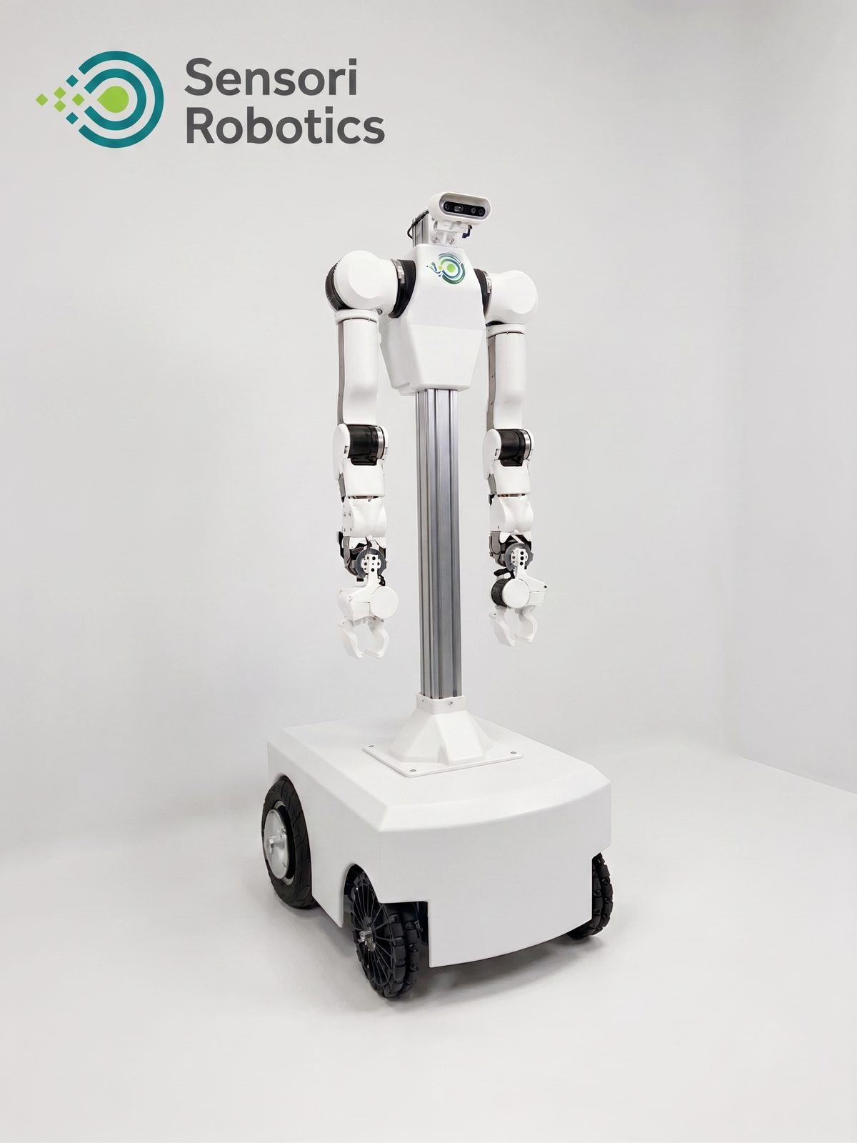 Yuri Mobile on the Sensori MobileBase directional wheeled platform for indoor manipulation