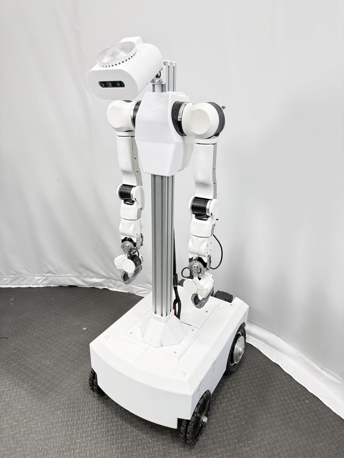 Yuri Mobile dual-arm humanoid robot with head-mounted depth camera on the MobileBase wheeled platform